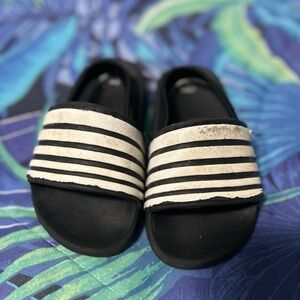 Wonder Nation Black and White Striped Kids Sandals